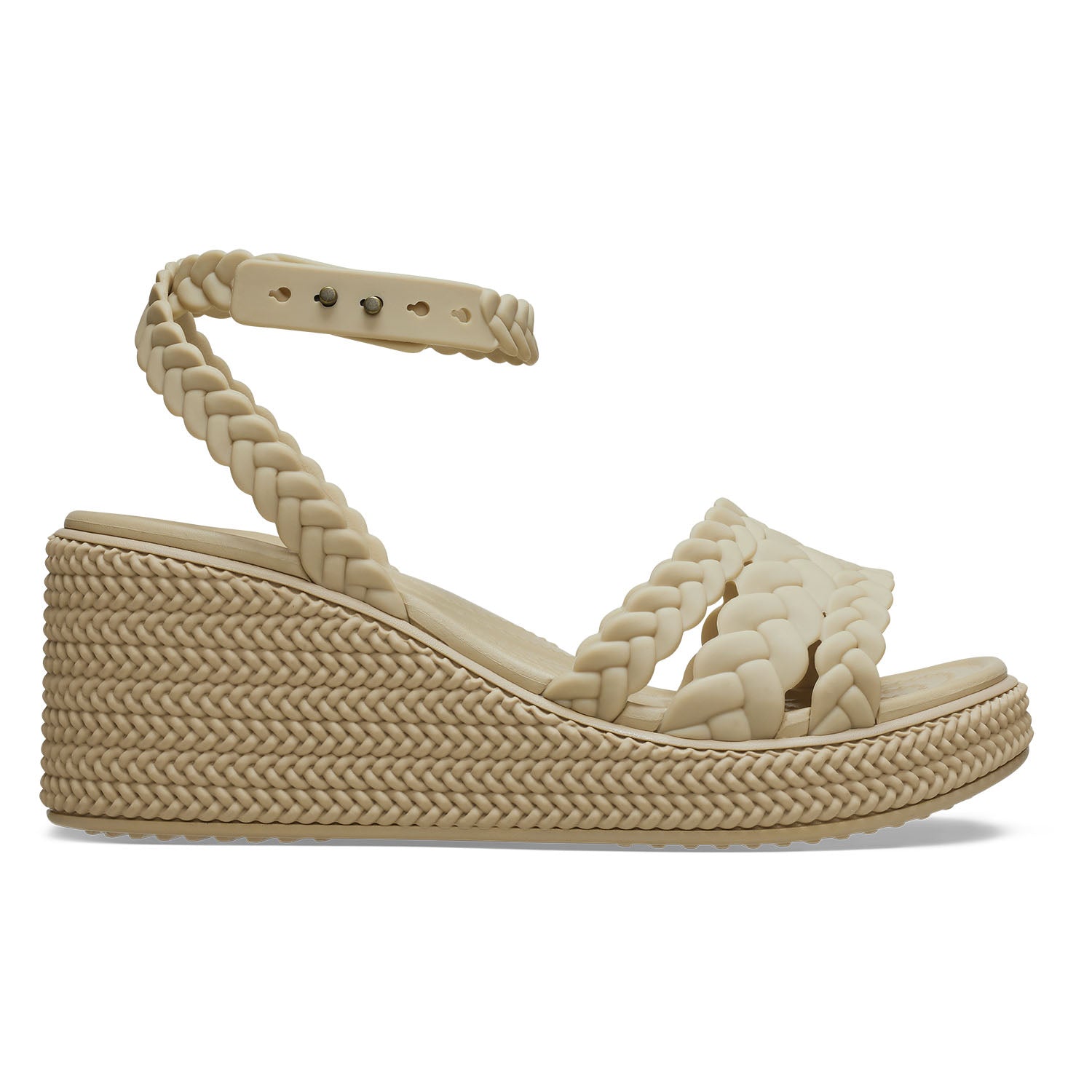 Brooklyn Woven Ankle Strap Wedge Chai W6